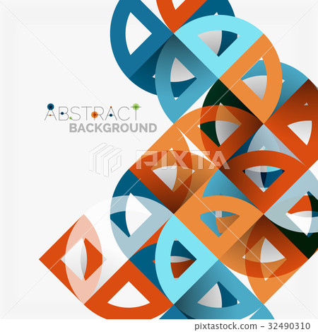 Cut paper circles, mosaic mix geometric pattern 32490310