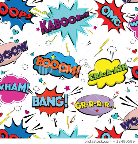 Vector comic speech pop art bubbles and splashes Vector comic speech pop art bubbles and splashes 32490599