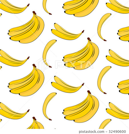 Vector banana pattern. Yellow summer plant Vector banana pattern. Yellow summer plant 32490600