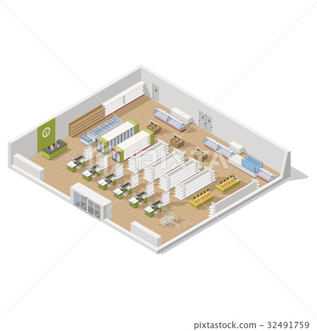 Grocery supermarket in a section inside 32491759