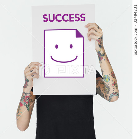Paper Sheet Smiling Happiness Word Paper Sheet Smiling Happiness Word 32494231