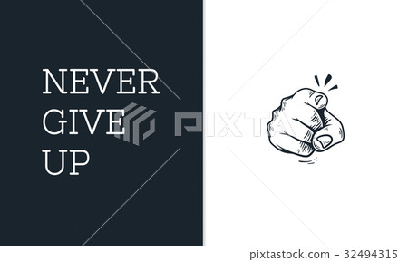 Illustration of pointing finger with motivated aspirations 32494315