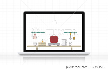 Kitchen food cooking counter decor pot 32494512