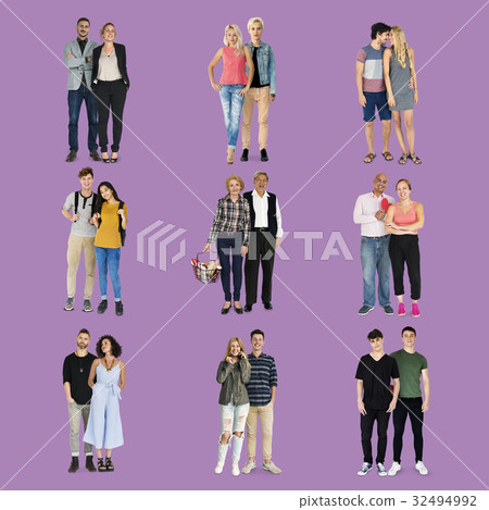 People Couple Lover Together Studio Isolated 32494992