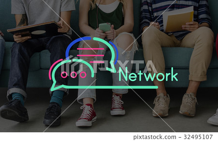Communication Connection Speech Bubble Concept Communication Connection Speech Bubble Concept 32495107