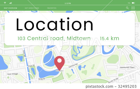 Map GPS Location Direction Position Graphic 32495203