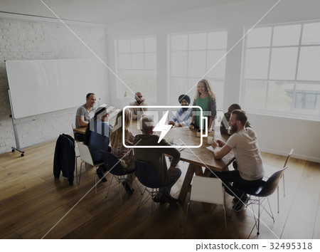 Battery Power Emblem Icon Banner Graphic 32495318