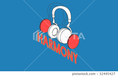 Music entertainment headphones icon graphic Music entertainment headphones icon graphic 32495427