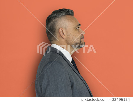 Caucasian Man Side View Business Wear Caucasian Man Side View Business Wear 32496124