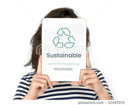 Recycle concept word on a device screen 32497035