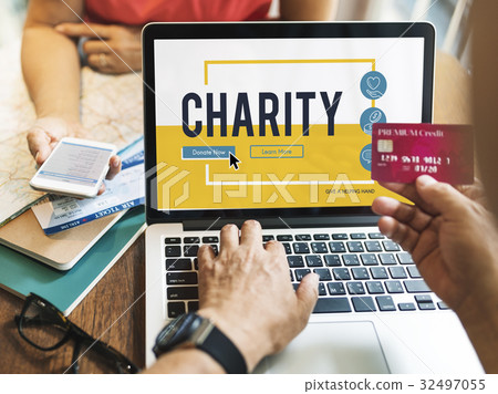 Charity Donation Icons Graphic Concept Charity Donation Icons Graphic Concept 32497055