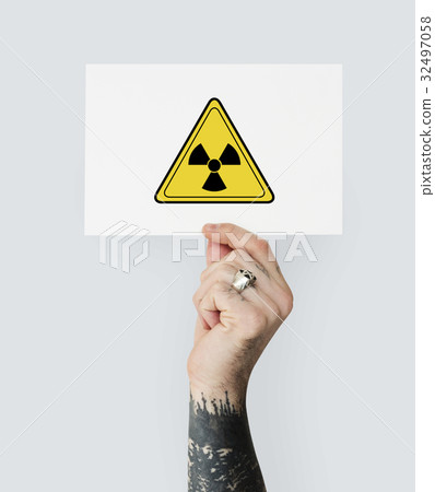 Radioactive risk hazard safety caution sign Radioactive risk hazard safety caution sign 32497058