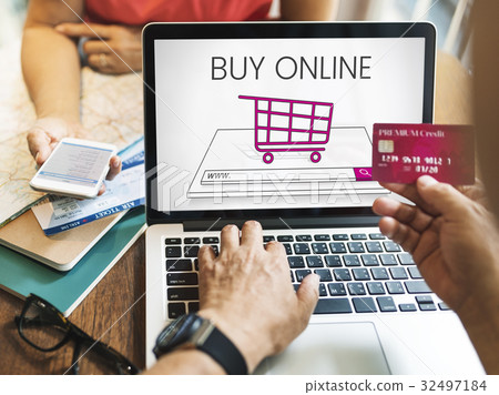 Hands working on laptop network graphic overlay Hands working on laptop network graphic overlay 32497184