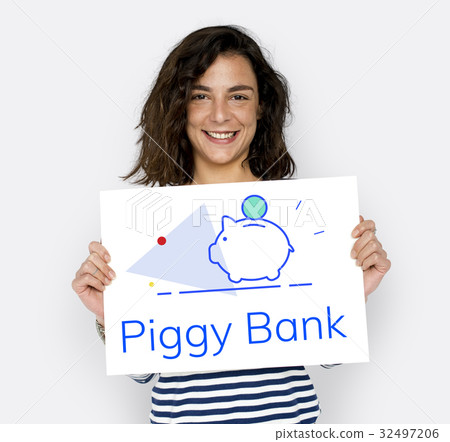 Piggy Bank Money Savings Future Investment Word Graphic Piggy Bank Money Savings Future Investment Word Graphic 32497206