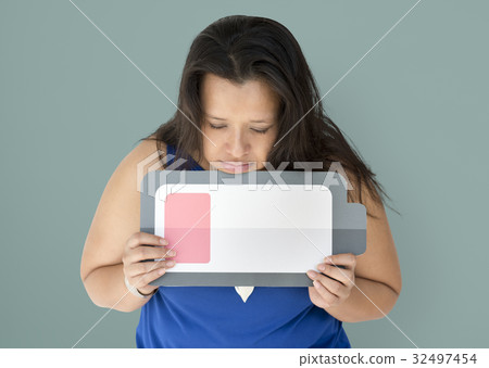 Chubby Woman Studio Shoot Portrait Chubby Woman Studio Shoot Portrait 32497454