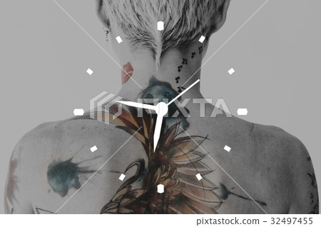 Watch Clock Time Badge Banner Watch Clock Time Badge Banner 32497455