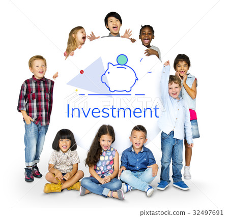 Piggy Bank Money Savings Future Investment Word Graphic Piggy Bank Money Savings Future Investment Word Graphic 32497691