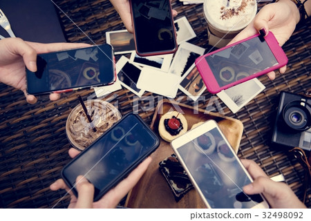 Digital Divice Smartphone Taking a Dessert Photo 32498092