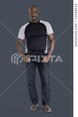 Adult Man Serene Face Expression Studio Portrait Adult Man Serene Face Expression Studio Portrait 32498638