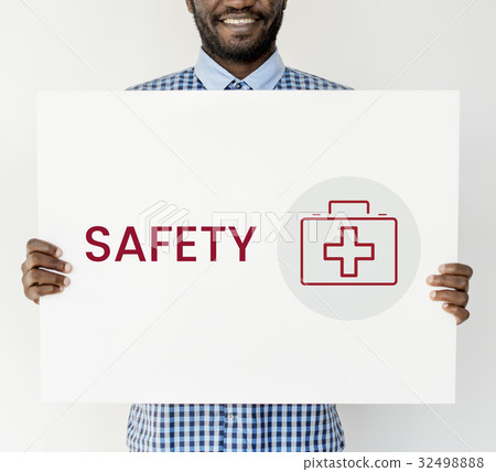 African descent guy holding healthcare card African descent guy holding healthcare card 32498888
