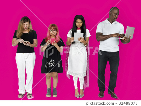 Group of people using digital devices technology Group of people using digital devices technology 32499073
