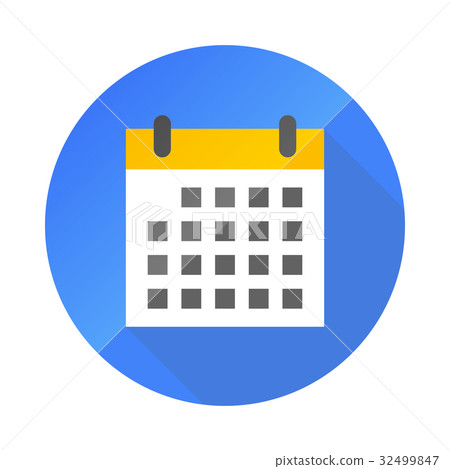 Calendar Icon Illustration Blue Yellow Stock Illustration