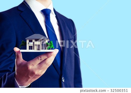 Businessman and house image 32500351