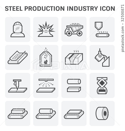steel production icon 32500871