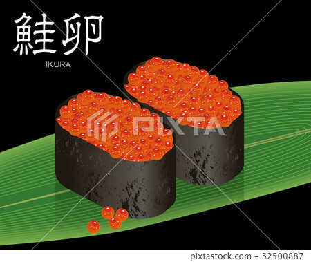 Real illustration of Ikura's sushi | Handful sushi warship roll 32500887