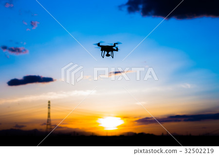 Sunset and drone 32502219