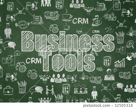 Business concept: Business Tools on School board Business concept: Business Tools on School board 32505318