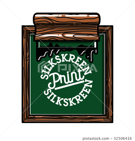 Color vintage silkskreen print emblem 32506416