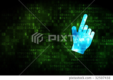 Web design concept: Mouse Cursor on digital - Stock Illustration ...