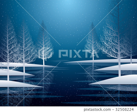 Lake winter landscape Lake winter landscape 32508224