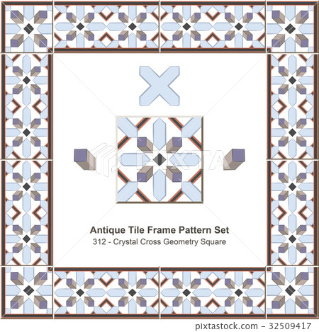 Antique tile frame pattern set - Stock Illustration [32509417] - PIXTA