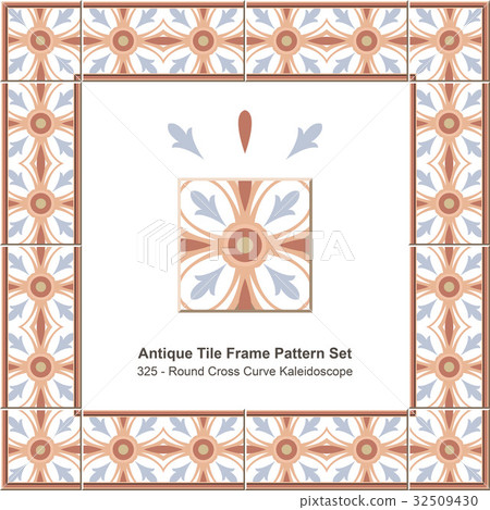 Antique tile frame pattern set 32509430