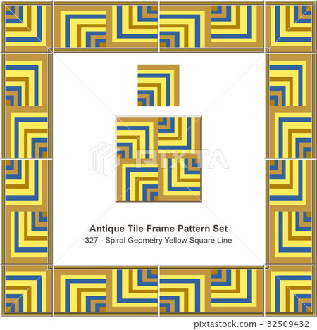 Antique tile frame pattern set 32509432
