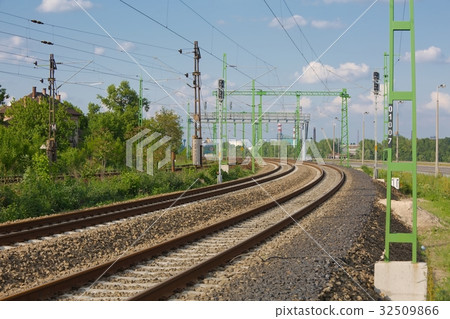 Railway tracks closeup Railway tracks closeup 32509866