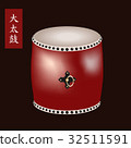 Vector illustration Traditional asian Taiko drum  32511591