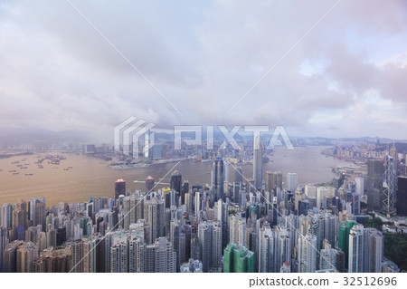 Urban architecture in Hong Kong from peak Urban architecture in Hong Kong from peak 32512696