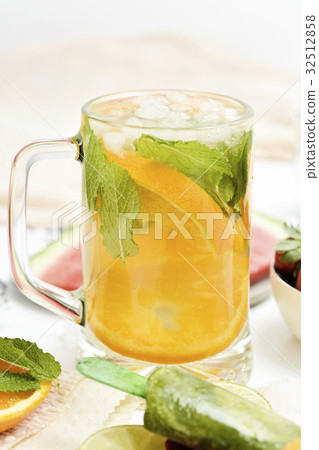 refreshing homemade drink and natural ice pops 32512858