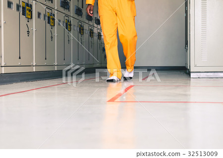 Engineers  checking the electrical system. 32513009