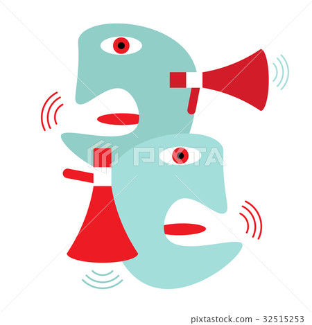 Modern abstract illustration about political rally and usually empty campaign promises.  32515253