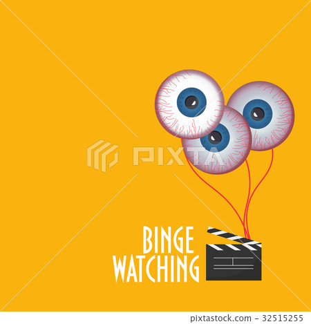 Vector illustration to show Binge Watching or marathon viewing.  32515255