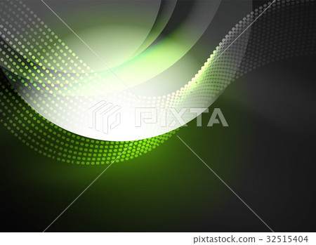 Glowing wave created with particles on dark color 32515404