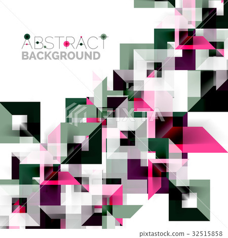 Modern square geometric pattern design on white 32515858