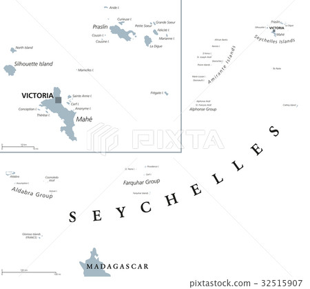 Seychelles political map Seychelles political map 32515907