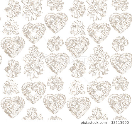 Love heart tiled pattern. Holiday gift background 32515990