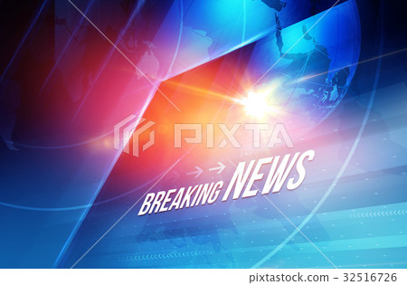 Graphical breaking news text with lens flare Graphical breaking news text with lens flare 32516726