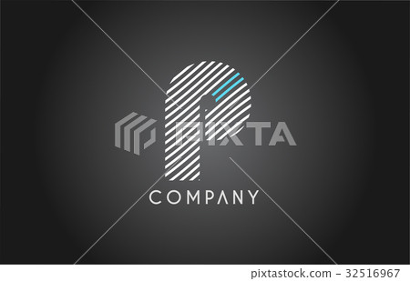 P alphabet line stripe white blue letter logo P alphabet line stripe white blue letter logo 32516967